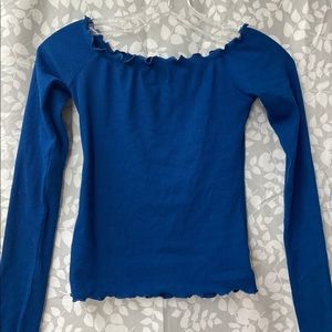 Holister ribbed long sleeve off shoulder